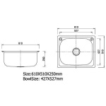 STAINLESS STEEL LAUNDRY SINK / TUB 610MM