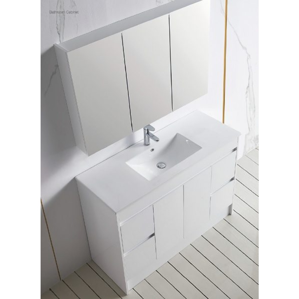 1200mm Vanity PVC Finger Pull Single Bowl Bathrooms On A Budget