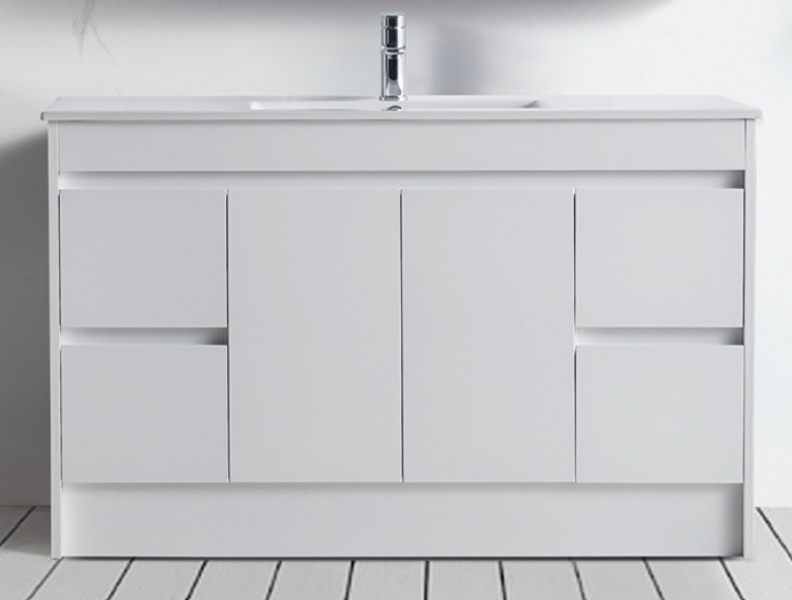 1200mm Vanity PVC Finger Pull Single Bowl Bathrooms On A Budget