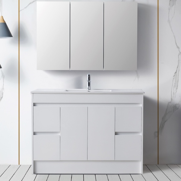 1200mm Vanity PVC Finger Pull Single Bowl Bathrooms On A Budget